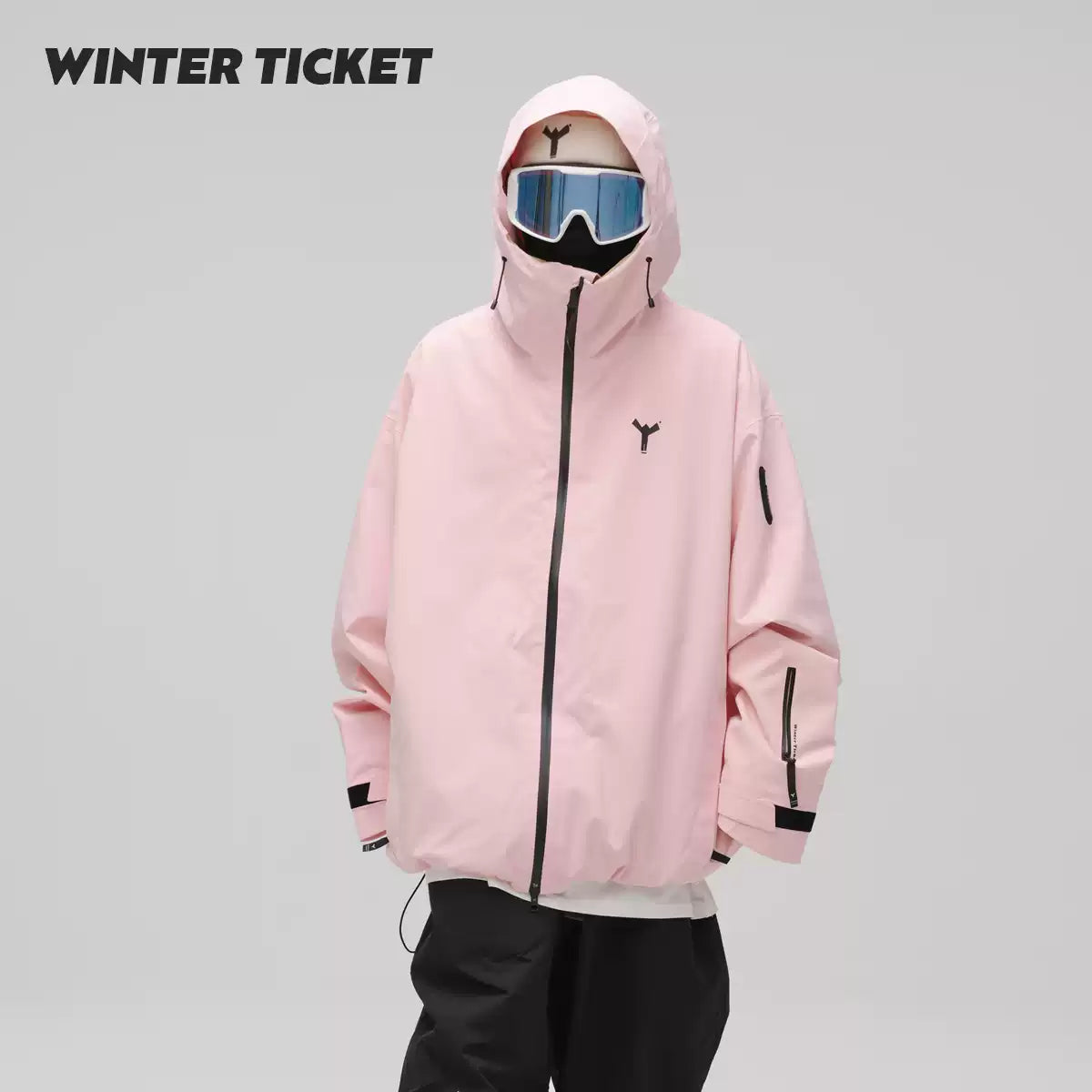 Winter Ticket Light Pink 3L Oversized Waterproof Snow Jacket