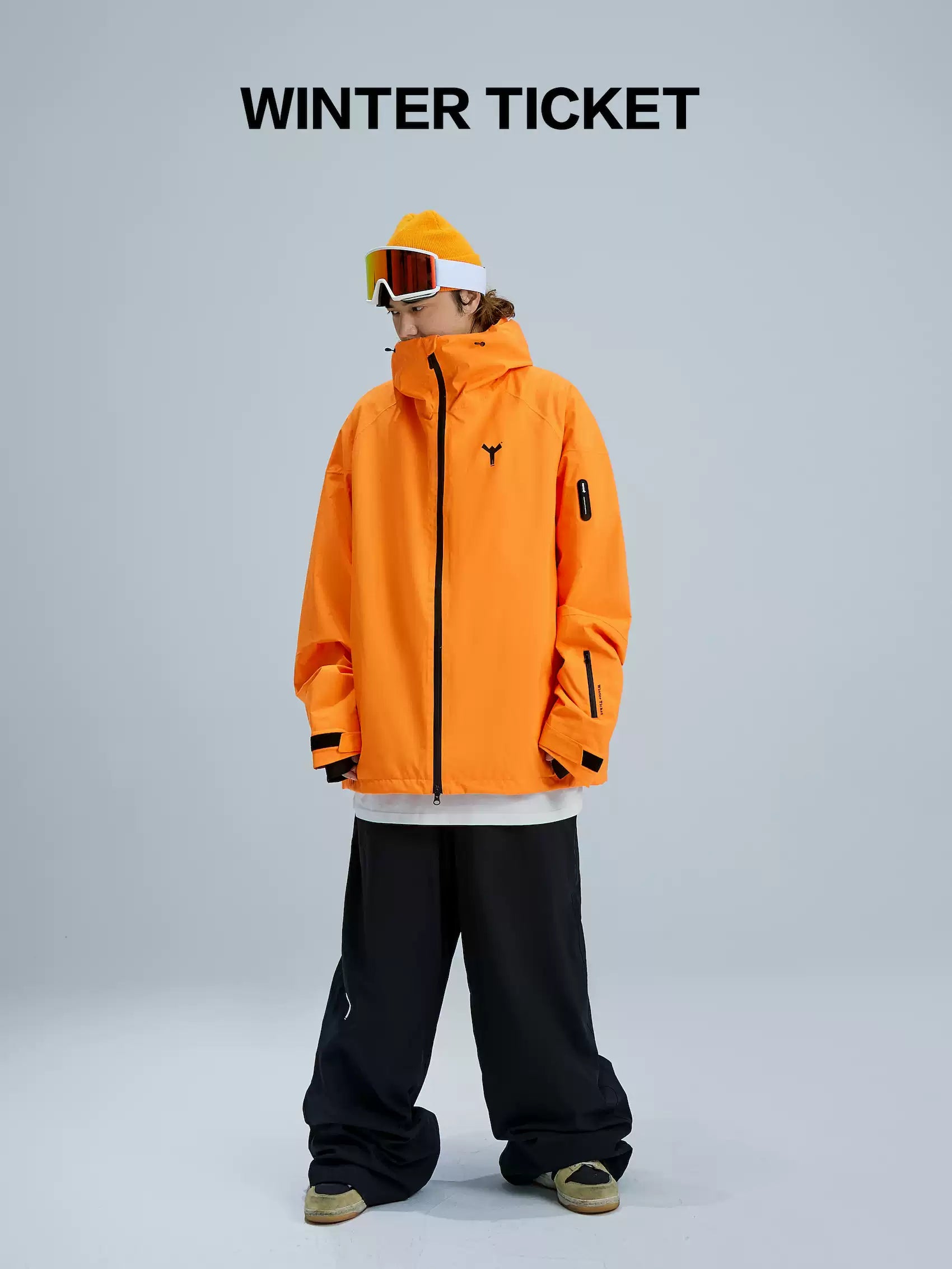 Winter Ticket Orange Oversized 3L Waterproof Snow Jacket